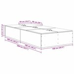 vidaXL Cadre de lit avec rangement Gris béton 100 x 200 cm