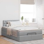 vidaXL Lit ottoman avec matelas gris clair 120x190 cm tissu