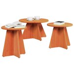 vidaXL Table basse 3 Pièces Brun cire