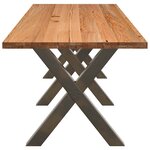 vidaXL Table à manger marron clair bois de chêne massif rectangulaire