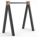 Nordlinger Tréteau Aspen 70x30x73 cm Bois et métal Noir