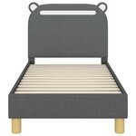 vidaXL Cadre de lit pour tout-petit avec tête de lit Gris foncé tissu