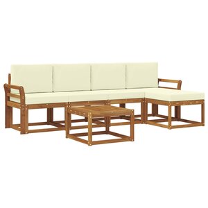vidaXL Ensemble de canapés d'extérieur 6 pc Naturel et Crème
