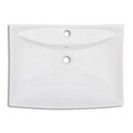 Luxueuse vasque céramique rectangulaire avec trop plein