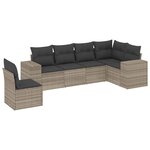 vidaXL Salon de jardin 6 Pièces avec coussins gris clair résine tressée
