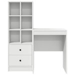 vidaXL Bureau avec tiroir avec étagère avec stockage 2 Pièces Blanc