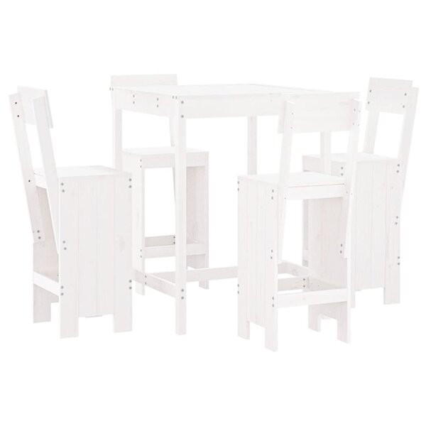 vidaXL Ensemble de bar de jardin 5 Pièces blanc bois massif de pin