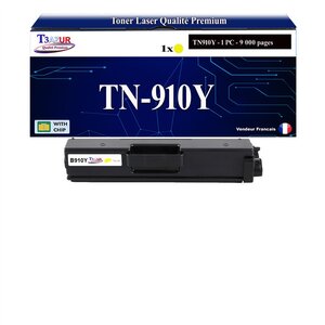 T3AZUR -Toner compatible avec Brother TN910 (TN-910Y) pour Brother HL-L9310CDW  HL-L9310CDWT  HL-L9310CDWTT  MFC-L9570CDWT - Jaune