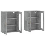 vidaXL Armoires murales 2 Pièces gris béton bois d'ingénierie