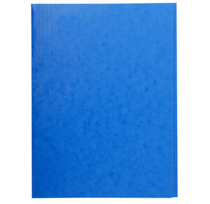 Chemise 3 rabats SANS élastique carte lustrée 24 x32 cm Bleu x 25 EXACOMPTA