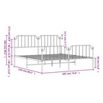 vidaXL Cadre de lit métal sans matelas et pied de lit blanc 183x213 cm