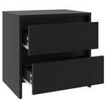 vidaXL Tables de chevet 2 Pièces noir 45x34 5x44 5 cm bois d'ingénierie