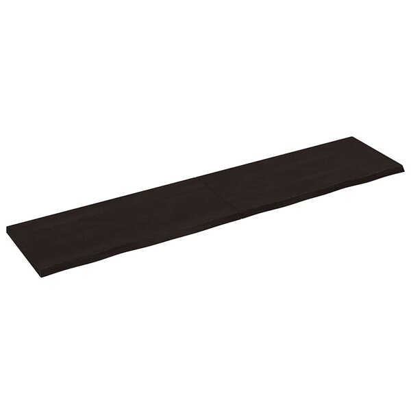 vidaXL Dessus de table marron foncé bois chêne massif traité