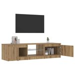 vidaXL Meuble TV avec lumières LED chêne artisanal bois d'ingénierie