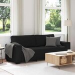 vidaXL Canapé à 3 places noir 180 cm tissu