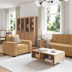 vidaXL Ensemble de canapés 3 Pièces avec coussins Marron Velours