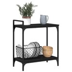 vidaXL Chariot de cuisine noir 60 5x31x72 5 cm bois d'ingénierie