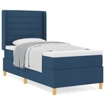 Lit à ressorts vidaXL avec matelas bleu 90x200 cm en tissu