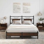vidaXL Cadre de lit sans matelas chêne marron 150x200 cm