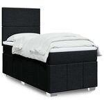 vidaXL Sommier à lattes de lit et matelas Noir 80x200 cm Tissu