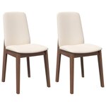 vidaXL Chaises à manger coussins 2 Pièces marron bois massif caoutchouc
