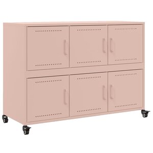 vidaXL Buffet rose 100 5x39x72 cm acier