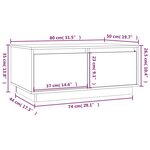 vidaXL Table basse Blanc 80x50x35 cm Bois massif de pin