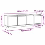 vidaXL Meuble TV Marron 156 x 37 x 45 cm Bois de pin massif