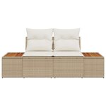 vidaXL Sofa de jardin 2 places avec des coussins en poly rotin beige