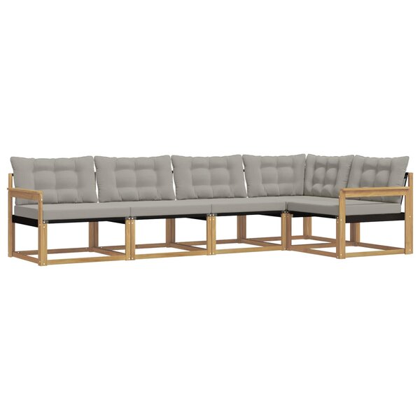 vidaXL Ensemble de canapés d'extérieur 5 pc Blanc et gris clair