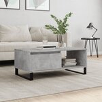 vidaXL Table basse Gris béton 90x50x36 5 cm Bois d'ingénierie