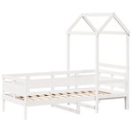 vidaXL Lit de jour avec toit blanc 90x190 cm bois de pin massif