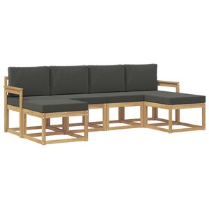 vidaXL Ensemble de canapés d'extérieur 6 pc Blanc et anthracite