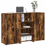 vidaXL Bureau de réception chêne fumé 155x50x103 5cm bois d'ingénierie