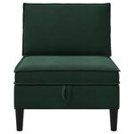 vidaXL Canapé moyen avec rangement Vert foncé Velours