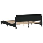 vidaXL Cadre de lit Dover noir 180x200 cm tissu