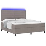 vidaXL Lit à ressorts avec matelas avec LED Taupe 180 x 200 cm tissu