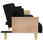 vidaXL Canapé-lit avec accoudoirs noir tissu