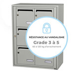 Bloc collectif leabox.com  2x3  grade 3  simple face  Intérieur  fixation murale   Gris agate RAL 7038 finition brillante
