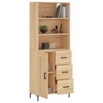 vidaXL Buffet haut Chêne sonoma 69 5x34x180 cm Bois d'ingénierie