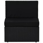 vidaXL Salon de jardin 10 Pièces avec coussins Noir Résine tressée