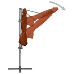 vidaXL Parasol de jardin en porte-à-faux avec mât en acier terre cuite
