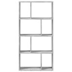 vidaXL Bibliothèque gris béton 60x20x120 cm bois d'ingénierie