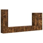 vidaXL Ensemble de meuble TV mural Montage mural 6 Pièces Chêne fumé