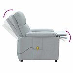 vidaXL Fauteuil de massage Gris clair Tissu