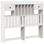 vidaXL Lit bibliothèque sans matelas blanc 135x190 cm bois pin massif