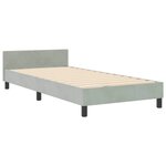 Lit vidaXL Gris clair 90x200 cm Velours