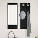 vidaXL Porte-manteau mural avec étagère Chêne noir 70 x 10 x 90 cm