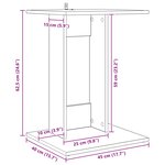 vidaXL Table d'appoint Blanc 45 x 40 x 62 5 cm Bois d'ingénierie