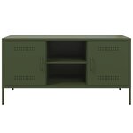 vidaXL Meuble TV vert olive 100 5x39x50 5 cm acier